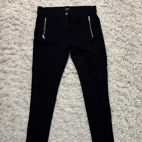 LOFT Black Pants with Gold Zippers Size 12 - Picture 6 of 10